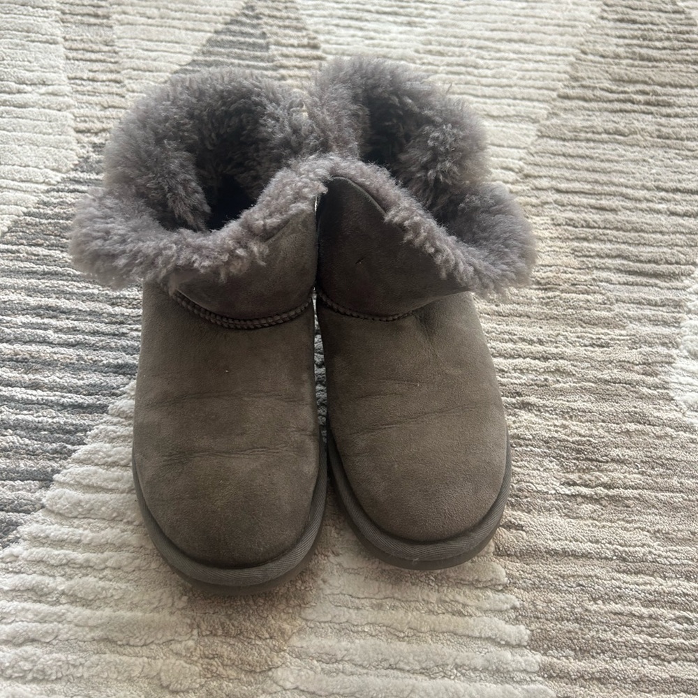 Ugg Gray Shearling Button Boots - image 3